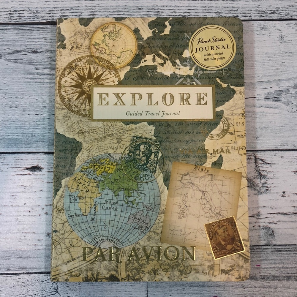 Punch Studio Explore Guided Travel Journal NWOT